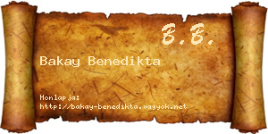 Bakay Benedikta névjegykártya